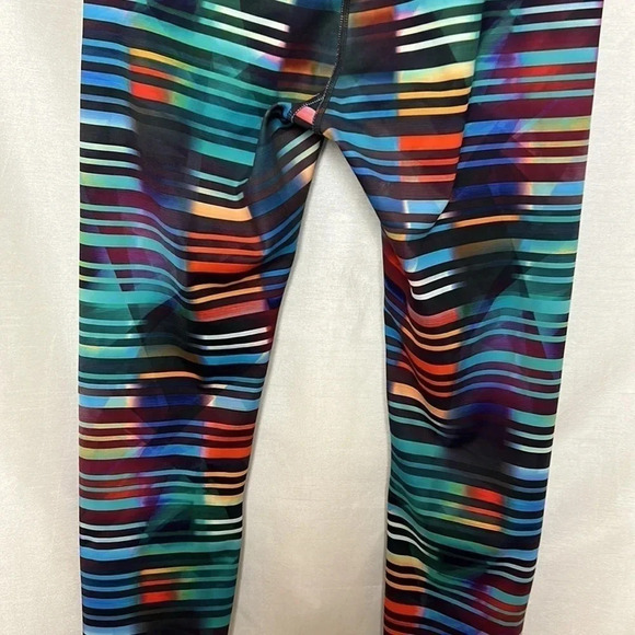 Athleta  leggings size small ,multicolor stripes with abstract geometric,gym,EC - Picture 4 of 16